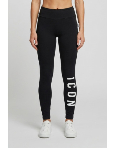 Icon leggings in cotone stretch con maxi stampa logo IDL003 [9a418903]