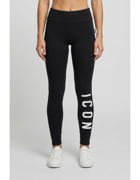 Icon leggings in cotone stretch con maxi stampa logo IDL003 [9a418903]