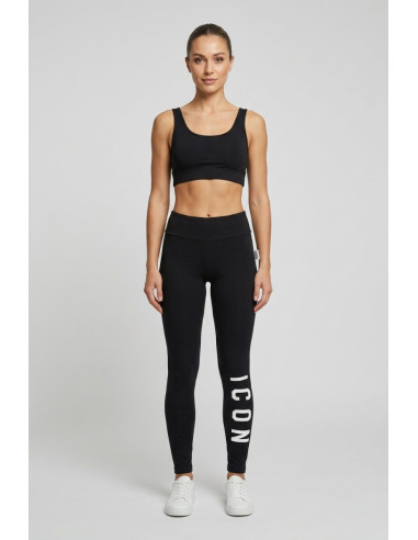 Icon leggings in cotone stretch con maxi stampa logo IDL003 [f47a0b0a]