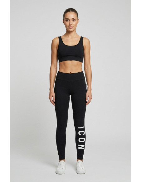 Icon leggings in cotone stretch con maxi stampa logo IDL003 [f47a0b0a]