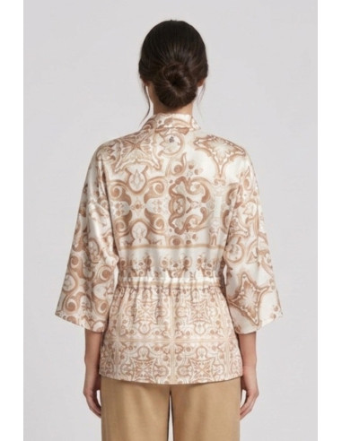 Fresh Flower kimono in raso a fantasia maioliche FD640 [5cd543aa]