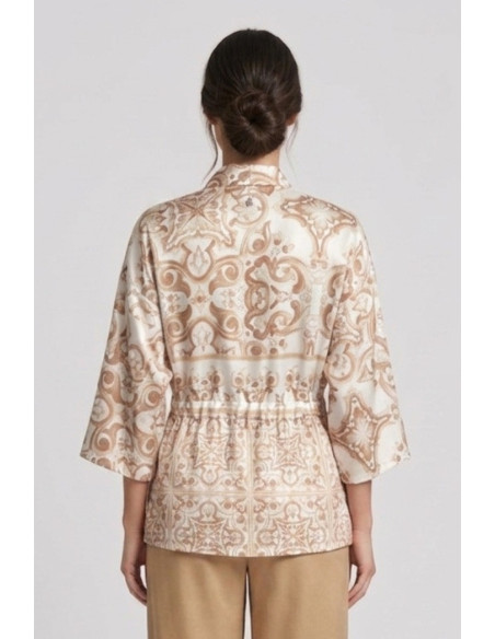 Fresh Flower kimono in raso a fantasia maioliche FD640 [5cd543aa]