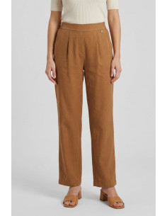 Fresh Flower pantalone in misto lino con pinces FD654 [166606d7]