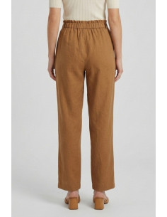 Fresh Flower pantalone in misto lino con pinces FD654 [166606d7] 2