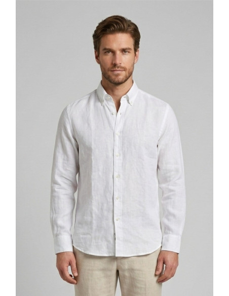 Guy camicia botton down in lino Custom919x-1211 M50090 [e49cf44d]