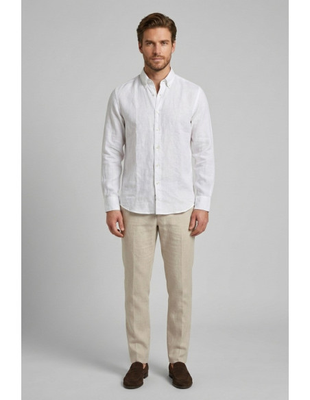 Guy camicia botton down in lino Custom919x-1211 M50090 [8aa77644]
