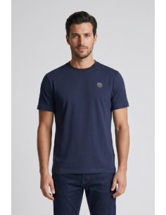 North Sails t-shirt in jersey di cotone stretch con logo patch 693156 [2870dc72]