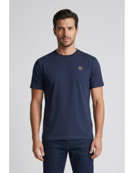 North Sails t-shirt in jersey di cotone stretch con logo patch 693156 [2870dc72]