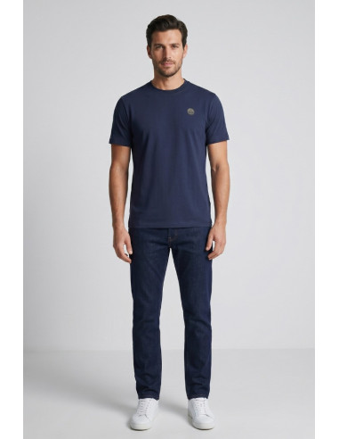 North Sails t-shirt in jersey di cotone stretch con logo patch 693156 [464b5e7b]