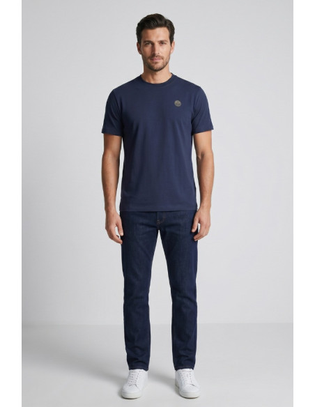 North Sails t-shirt in jersey di cotone stretch con logo patch 693156 [464b5e7b]