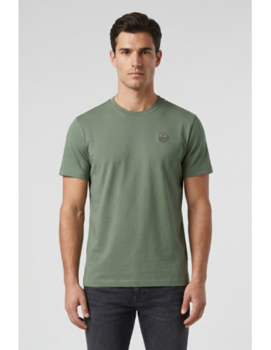 North Sails t-shirt in jersey di cotone stretch con logo patch 693156 [d2080e91]