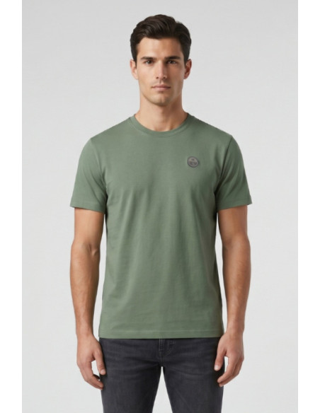 North Sails t-shirt in jersey di cotone stretch con logo patch 693156 [d2080e91]