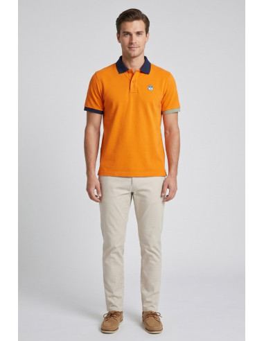 North Sails polo in piquet di cotone con dettagli a contrasto 692661 [390b64c6]
