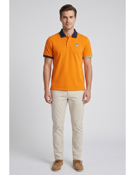 North Sails polo in piquet di cotone con dettagli a contrasto 692661 [390b64c6]