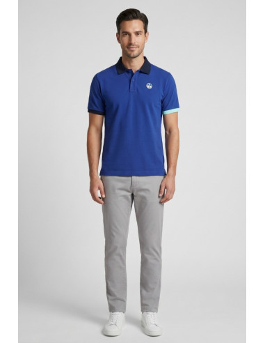 North Sails polo in piquet di cotone con dettagli a contrasto 692661 [016fa1c8]
