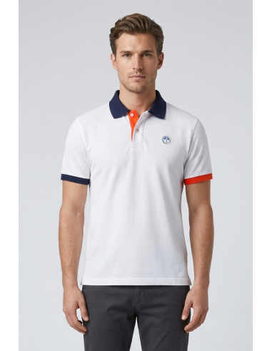 North Sails polo in piquet di cotone con dettagli a contrasto 692661 [f8dbb7be]