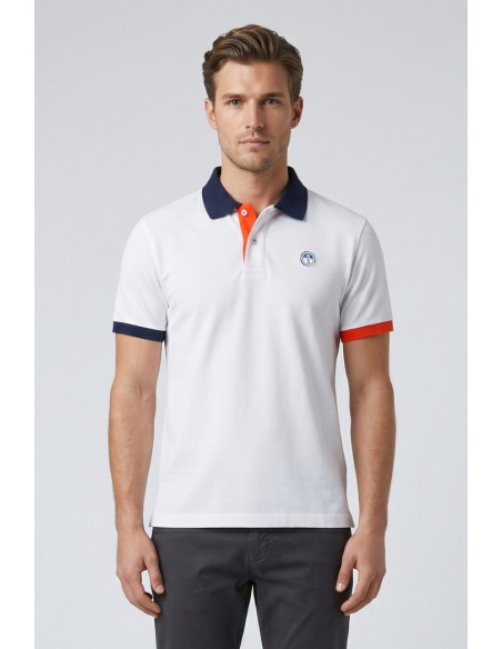 North Sails polo in piquet di cotone con dettagli a contrasto 692661 [f8dbb7be]