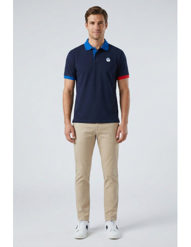 North Sails polo in piquet di cotone con dettagli a contrasto 692661 [0dfe8fb1]