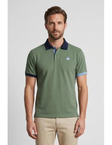 North Sails polo in piquet di cotone con dettagli a contrasto 692661 [99bddf5b]