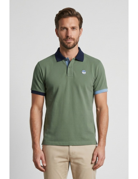 North Sails polo in piquet di cotone con dettagli a contrasto 692661 [99bddf5b]