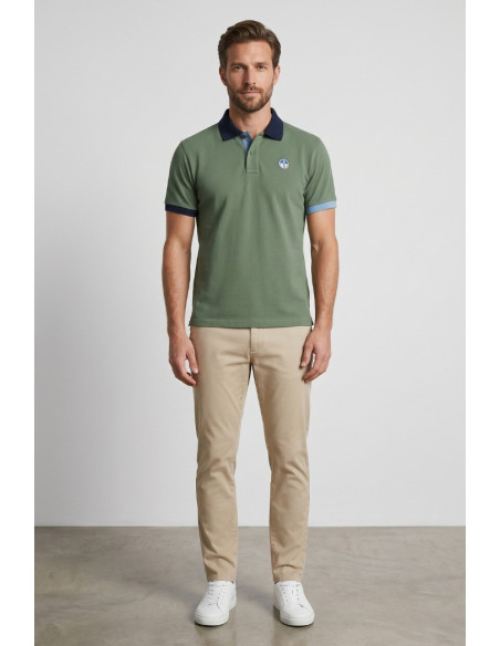 North Sails polo in piquet di cotone con dettagli a contrasto 692661 [f7865d52]