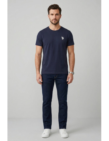 US Polo ASSN t-shirt in piquet di cotone con logo ricamato Bren US43154006 [9374771e]