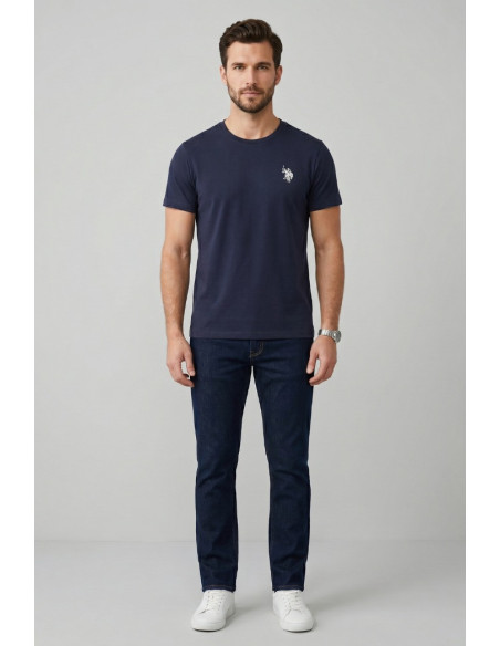 US Polo ASSN t-shirt in piquet di cotone con logo ricamato Bren US43154006 [9374771e]