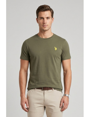 US Polo ASSN t-shirt in piquet di cotone con logo ricamato Bren US43154006 [073727f4]