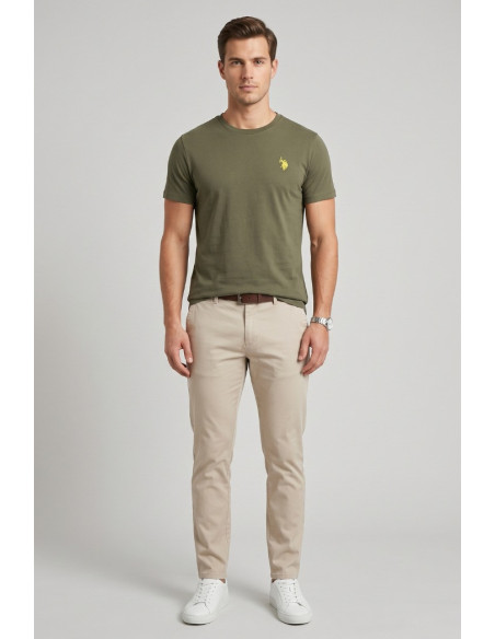 US Polo ASSN t-shirt in piquet di cotone con logo ricamato Bren US43154006 [690ca5fd]