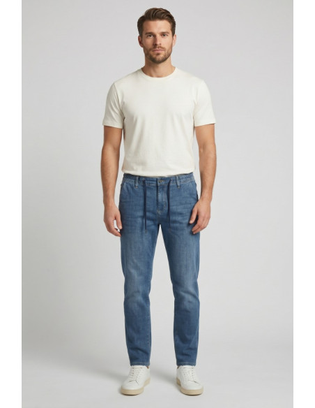 Rifle jeans chino in denim leggero con laccio RF422 [402e9e08]