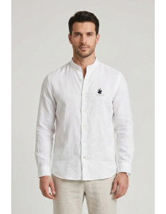 Beverly Hills Polo Club camicia coreana in lino Lead [ede1fb33]