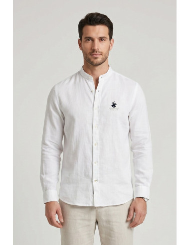 Beverly Hills Polo Club camicia coreana in lino Lead [ede1fb33]