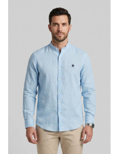 Beverly Hills Polo Club camicia coreana in lino Lead [7ead31e6]
