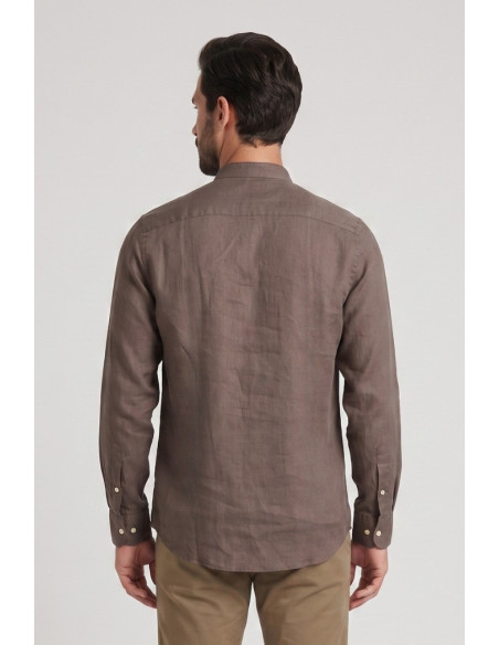 Beverly Hills Polo Club camicia coreana in lino Lead [6dc515d5]