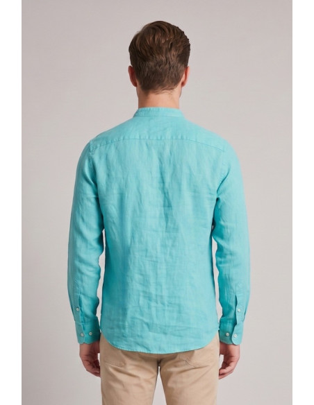 Beverly Hills Polo Club camicia coreana in lino Lead [58981c4a]