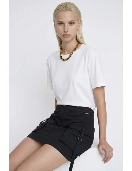 Influencer t-shirt girocollo in jersey stretch 05G0554 [71687618]