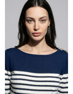 Influencer maglia a righe con scollo ampio 05J350 [74571e21] 2