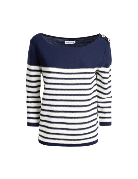 Influencer maglia a righe con scollo ampio 05J350 [1f3cdb36]