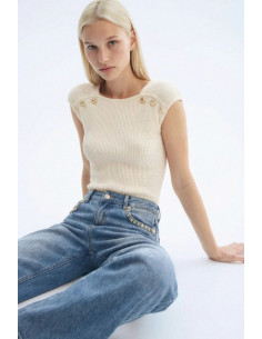 Influencer top in maglia a costine 05J7744 [63d69bb6]