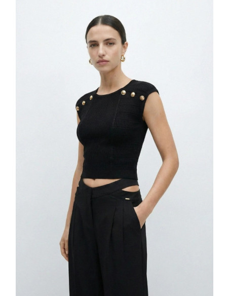 Influencer top in maglia a costine 05J7744 [6c028433]