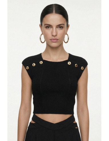 Influencer top in maglia a costine 05J7744 [b524c73e]