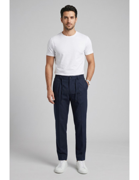 Moro pantalaccio in misto cotone stretch con pinces MES2681 [db70fcb7]