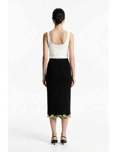 Influencer gonna aderente in maglia con paillettes 05J7765 [841270c4]