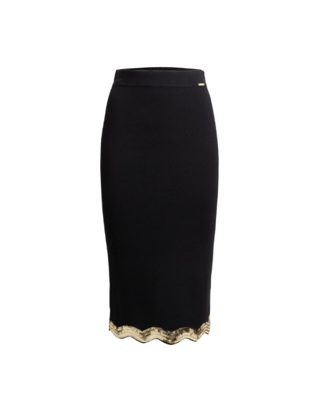 Influencer gonna aderente in maglia con paillettes 05J7765 [365ff6de]