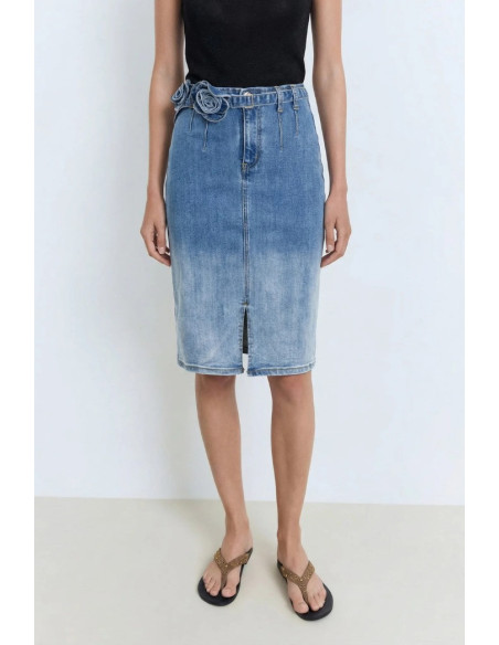 Influencer gonna longuette in denim 05P124 [78262600]