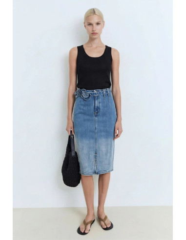 Influencer gonna longuette in denim 05P124 [161da409]