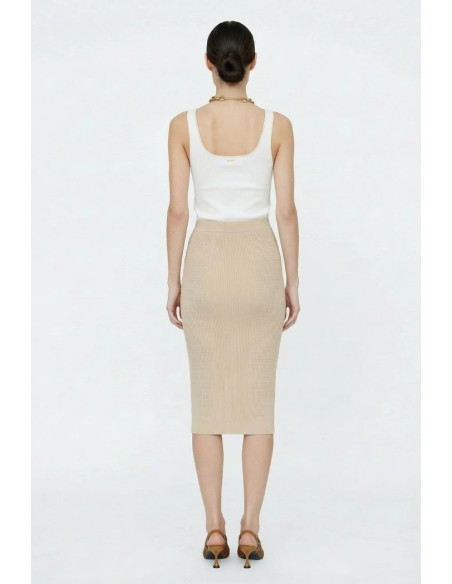 Influencer gonna aderente in maglia a costine 05J7760 [9be99f1b]