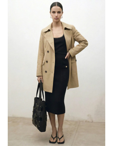 Influencer gonna aderente in maglia a costine 05J7760 [2320419a]