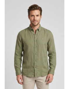 North Sails camicia in lino con collo botton down 664452 [2e31dec2]