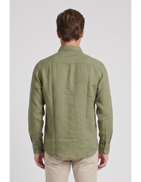 North Sails camicia in lino con collo botton down 664452 [f7179dcf]